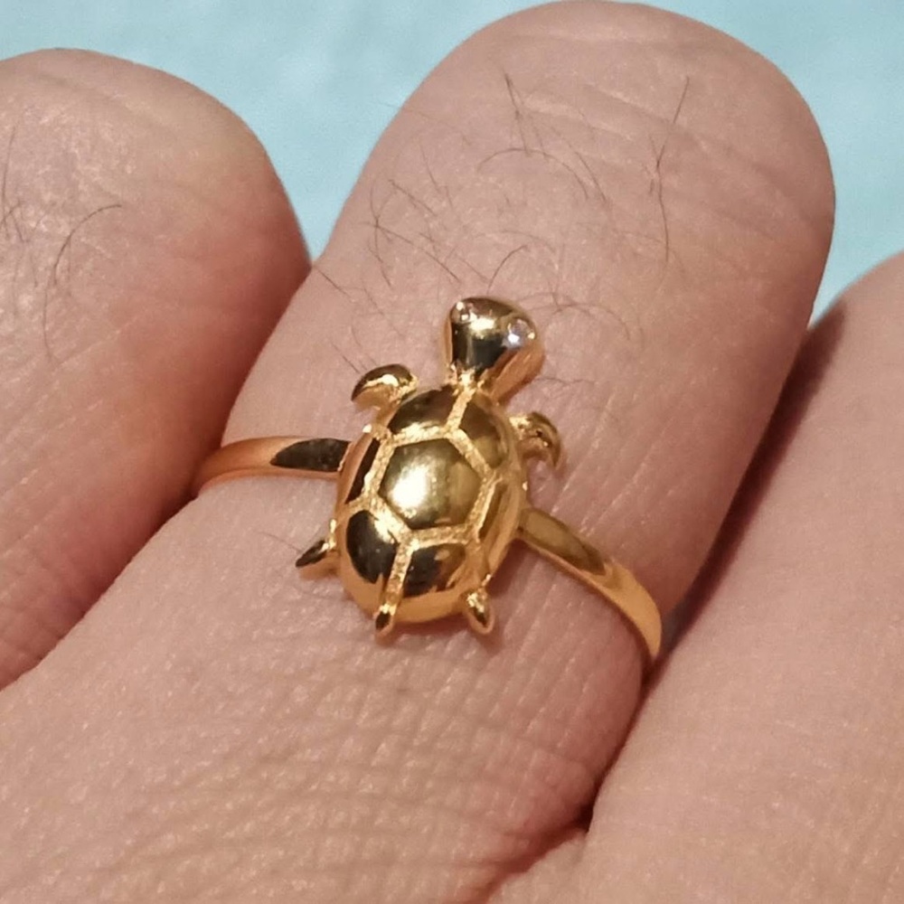 18k SAUDI Gold Turtle Ring SZ 9 1.38 grams